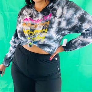 NWT tie dye polaroid long sleeve crop top